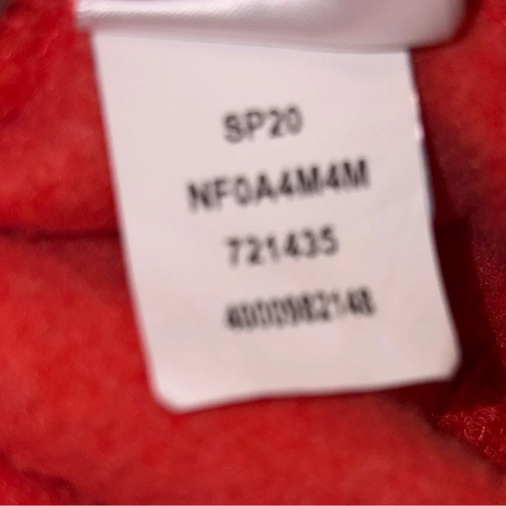 North Face Hoodie Pullover Big Logo Pouch Pocket Cotton unisex  Med Orange - Picture 6 of 7